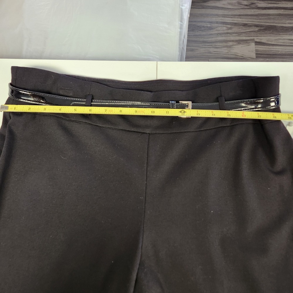 Kasper High Rise Pull On Boot Leg Dress Pant with Belt Black Womens XL NWT - Picture 9 of 11